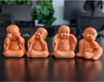 Set of 4 Pink Little Monks Statues for Good Luck Zendai.png