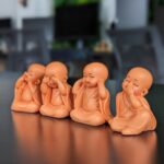 Set of 4 Pink Little Monks Statues for Good Luck Zendai.png