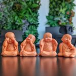Set of 4 Pink Little Monks Statues for Good Luck Zendai.png